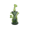 MAV Glass The Humboldt Dab Rig in Ooze variant, 9" tall with a 14mm female joint and recycler design, front view