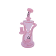 MAV Glass The Humboldt Dab Rig in Pink Milk variant, 9" tall with beaker and recycler design, front view