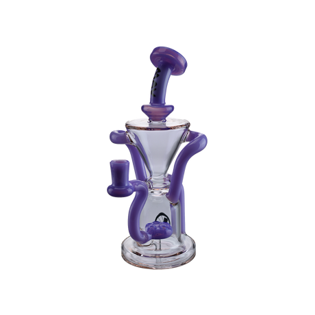 MAV Glass The Humboldt Dab Rig in Purple Milk variant, 9" tall with a beaker and recycler design, front view.