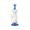 MAV Glass The Ojai Barrel Slitted Puck Recycler in Blue with Vortex Percolator - Front View