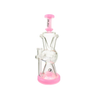 MAV Glass The Ojai Barrel Slitted Puck Recycler in Pink with Vortex Percolator, Front View