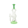 MAV Glass The Ojai Barrel Slitted Puck Recycler in Seafoam with Vortex Percolator - Front View