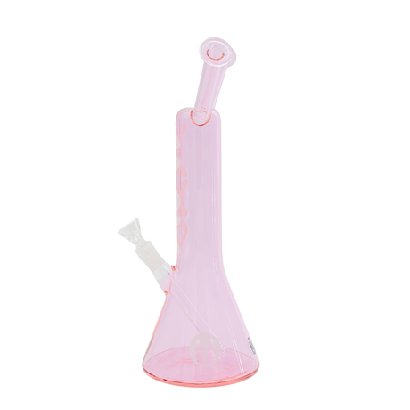 MAV Glass The Original Bestie Bong in Pink with Beaker Design, 14" Height, Front View
