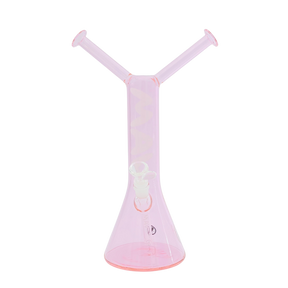 MAV Glass The Original Bestie Bong in Pink, 14" Beaker Design with Banger Hanger
