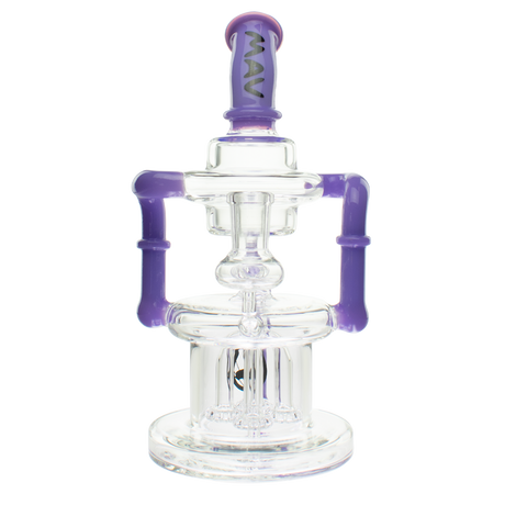 MAV Glass The Pasadena Microscopic Quad Shower Recycler with Bent Neck in Purple