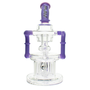 MAV Glass The Pasadena Microscopic Quad Shower Recycler with Bent Neck in Purple