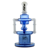 MAV Glass The Pasadena Microscopic Quad Shower Bent Neck Recycler in Ink Blue, Front View