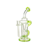MAV Glass The Pch Recycler Dab Rig with Vortex Percolator and Green Accents - Front View