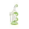 MAV Glass The Pch Recycler Dab Rig in Slime variant with Vortex Percolator - Front View