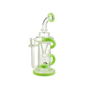MAV Glass The Pch Recycler Dab Rig in Slime variant with Vortex Percolator - Front View