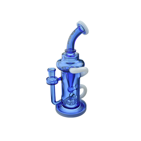 MAV Glass The Pch Recycler Dab Rig in Ink Blue with Vortex Percolator, Front View