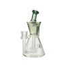 MAV Glass The Santa Monica Hole Puck Perc in Black, 9" Beaker Dab Rig with Cyclone Percolator, Front View