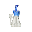 MAV Glass The Santa Monica Ink Blue Hole Puck Perc Dab Rig with Vortex Percolator - Front View