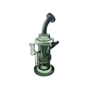 MAV Glass The Sonoma Recycler Dab Rig in Black and Smoke with Honeycomb Percolator, front view