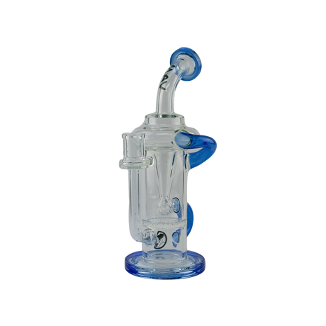MAV Glass The Sonoma Recycler Dab Rig in Blue with Honeycomb Percolator and Cyclone Filtration, Front View