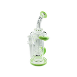 MAV Glass The Sonoma Recycler Dab Rig with Honeycomb Percolator in Slime Green, Front View
