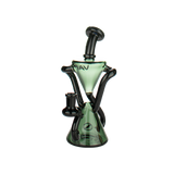 MAV Glass The Zuma Recycler Dab Rig in Black, 9" with Vortex Percolator, Front View