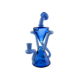 MAV Glass The Zuma Recycler Dab Rig in Blue, 9" with Vortex Percolator, Front View