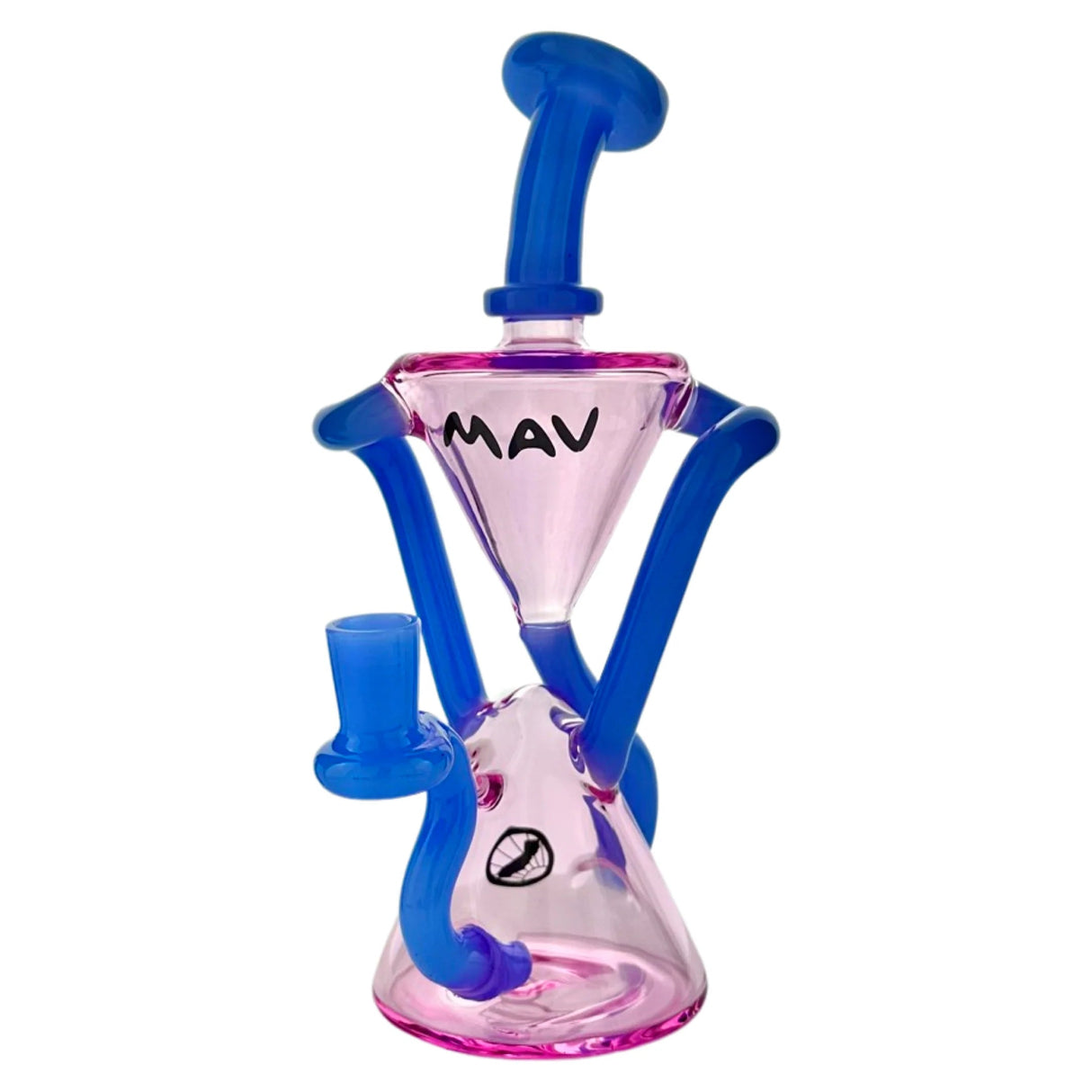 MAV Glass The Zuma Recycler Dab Rig in Pink and Blue with Vortex Percolator