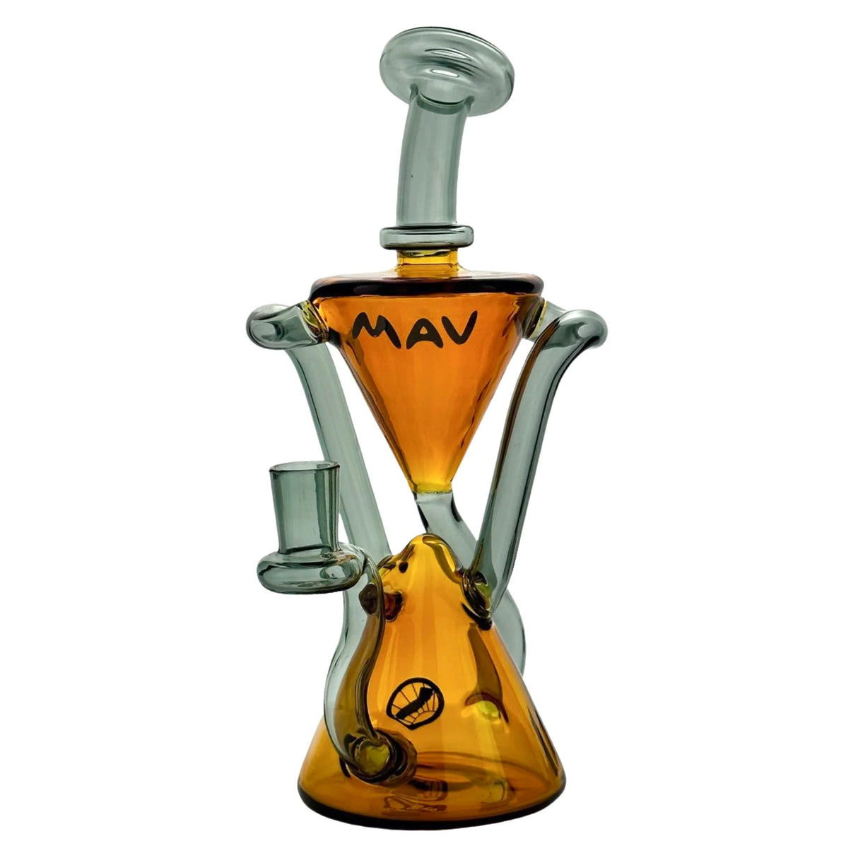 MAV Glass The Zuma Recycler Dab Rig with Vortex Percolator, 9" Height, 14mm Joint, Front View