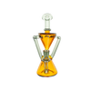 MAV Glass The Zuma Recycler Dab Rig in Gold and Black, 9" with Vortex Percolator - Front View