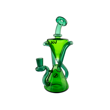 MAV Glass The Zuma Recycler Dab Rig in Green, 9" with Hole Diffuser and Vortex Percolator