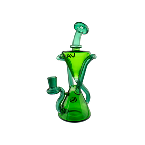 MAV Glass The Zuma Recycler Dab Rig in Green, 9" with Hole Diffuser and Vortex Percolator