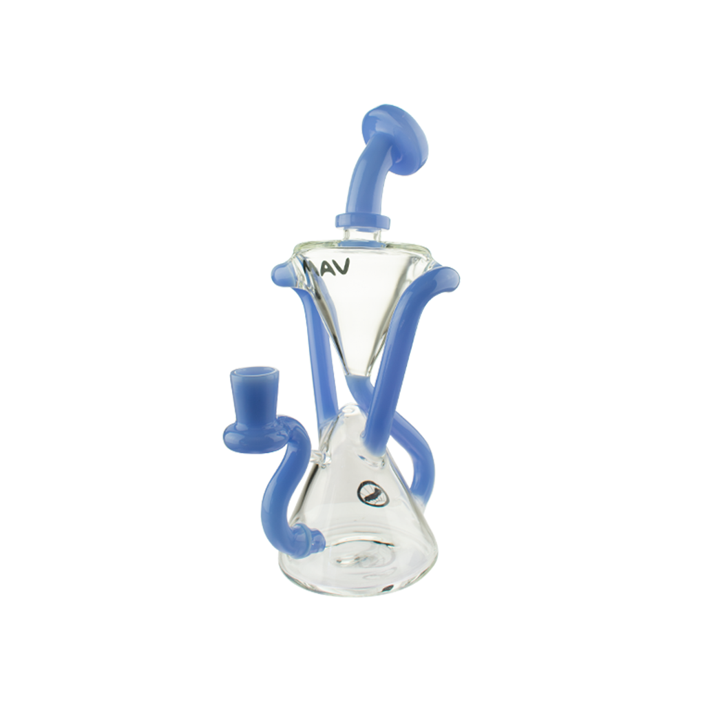 MAV Glass The Zuma Recycler Dab Rig in Lavender and Clear with Vortex Percolator - Front View