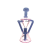 MAV Glass The Zuma Recycler in Pink and Lavender, 9" tall with Vortex Percolator, front view on white background
