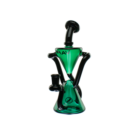 MAV Glass The Zuma Recycler Dab Rig in Teal, 9" with Vortex Percolator, Front View