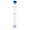 MAV Glass Triple Slitted Puck To UFO Beaker Bong in Blue, Front View on White Background