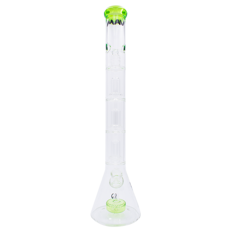 MAV Glass 21" Triple Slitted Puck to UFO Beaker Bong with Showerhead Percolator, Front View