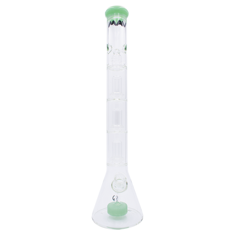 MAV Glass Triple Slitted Puck To UFO Beaker in Seafoam, Front View, 21" Tall with Showerhead Percolator
