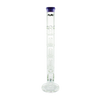 MAV Glass Triple to UFO Straight Bong, 23" Tall, 14mm Joint, Purple Accents, Front View