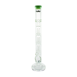 MAV Glass Triple to UFO Straight Bong in Sea Foam, 23" Tall with Showerhead Percolator, Front View