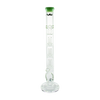 MAV Glass Triple to UFO Straight Bong in Sea Foam, 23" Tall with Showerhead Percolator, Front View