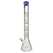 MAV Glass Triple UFO Beaker Bong in Purple, 21" height, 18-19mm joint, front view on white background