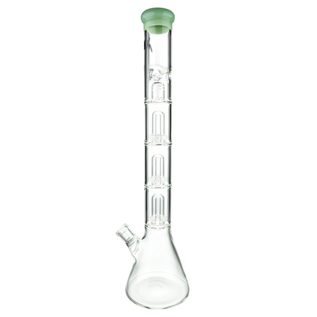 MAV Glass Triple UFO Beaker Bong in Seafoam, 21" Tall with 18-19mm Joint, Front View