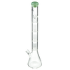 MAV Glass Triple UFO Beaker Bong in Seafoam, 21" Tall with 18-19mm Joint, Front View