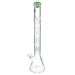 MAV Glass Triple UFO Beaker Bong in Seafoam, 21" Tall with 18-19mm Joint, Front View