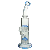 MAV Glass TX374 Double Arms Chambers bong with glass on glass joint, front view on white background