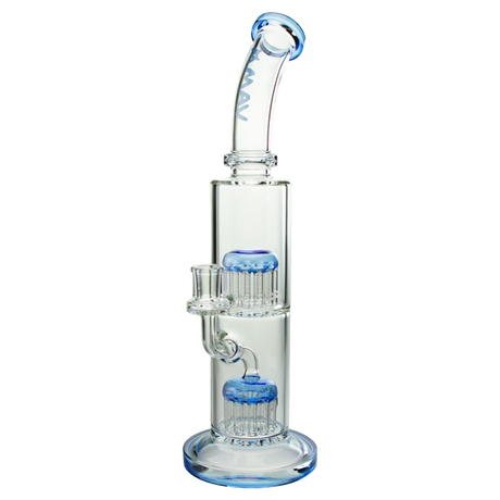 MAV Glass TX374 Double Arms Chambers bong with glass on glass joint, front view on white background