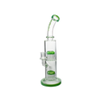 MAV Glass Tx374 Double Arms Chamber Bong in Forest Green, 15" Borosilicate Glass, Front View