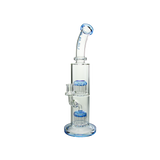 MAV Glass Tx374 Ink Blue Double Arms Chambers Bong, Borosilicate Glass, Front View