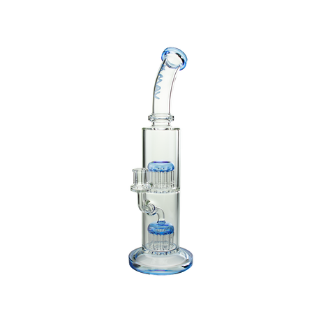 MAV Glass Tx374 Ink Blue Double Arms Chambers Bong, Borosilicate Glass, Front View