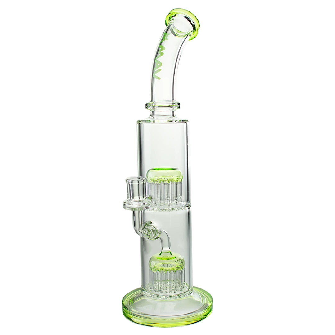MAV Glass -TX374 Double Arms Chambers Bong with 15" Height and Glass on Glass Joint