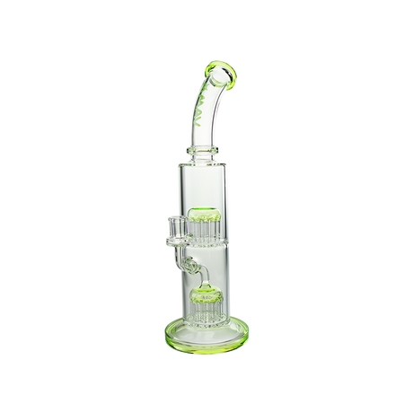 MAV Glass Tx374 Double Arms Chambers bong with dual filtration design, 15" height, front view on white background