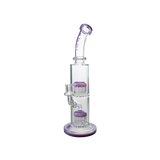 MAV Glass Tx374 Double Arms Chambers Bong in Purple Milk, Borosilicate Glass, Front View