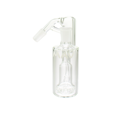 MAV Glass Ufo Recycler Ash Catcher 14mm/45°, clear glass with percolator, front view on white background