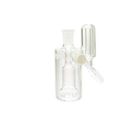 MAV Glass UFO 45° Ash Catcher with 14mm joint, clear beaker design, front view on white background